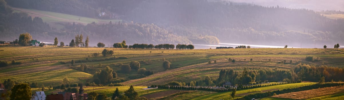 Autumn in south Poland. Autumn evening. September sunset  in Poland (malopolska)