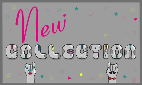 Inscription New Collection with hipster style
