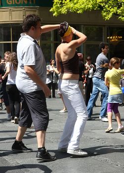 Public lesson of dance within manifestation Belgradization of Belgrade held on June 26, 2011 in Belgrade,Serbia