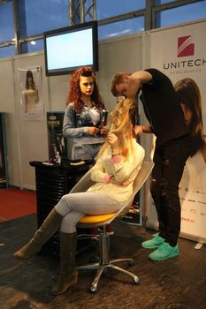 Hair treatment at 27th international fair and congress of cosmetics,The touch of Paris, 27th and 28th April 2016. Belgrade,Serbia