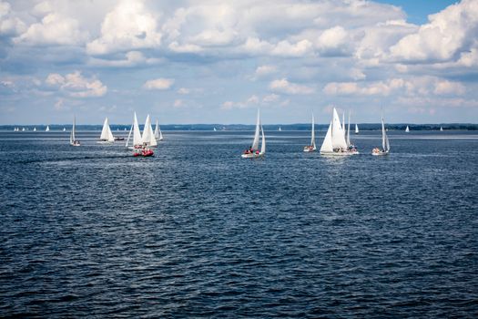 Sail boats on the lake