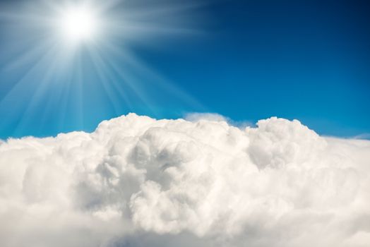 Blue clouds and sky. Natural background