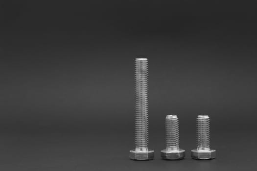 A group of stainless bolts