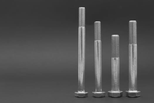 A group of stainless bolts