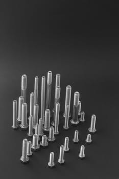 A group of stainless bolts