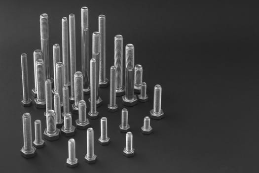 A group of stainless bolts