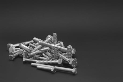 A group of stainless bolts