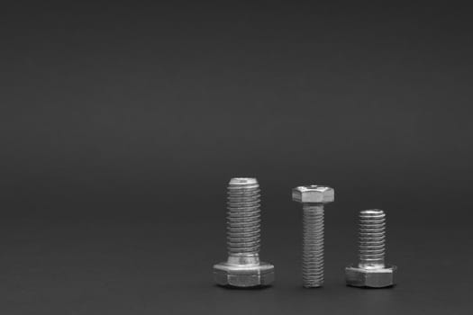 A group of stainless bolts