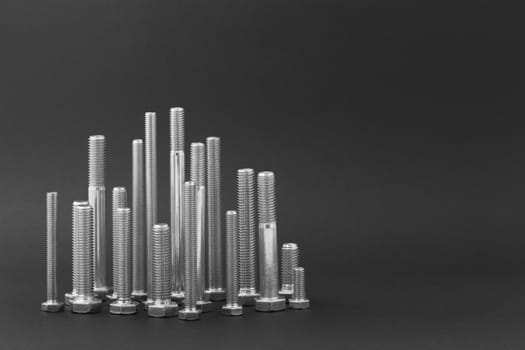 A group of stainless bolts