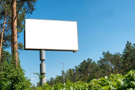 Blank billboard with empty space for advertising isolated on white