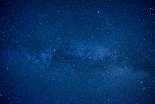 Blue dark night sky with many stars. Space milkyway background