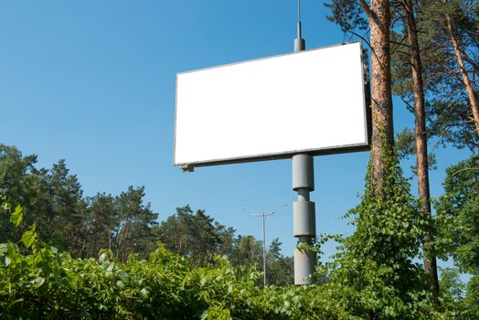 Blank billboard with empty space for advertising isolated on white