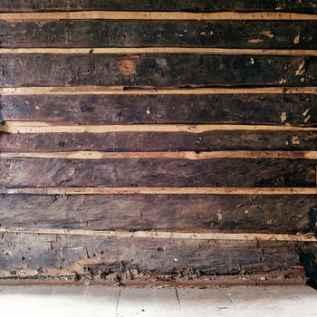 grunge wooden wall and floor, abandoned house interior