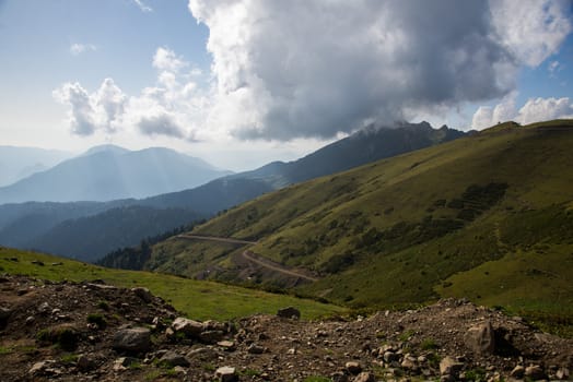 Beautiful mountain scenery of Krasnaya Polyana . Sochi