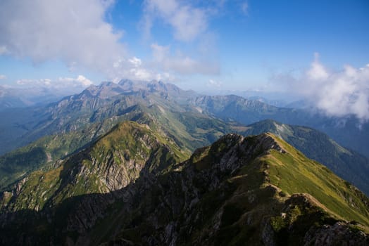 Beautiful mountain scenery of Krasnaya Polyana . Sochi