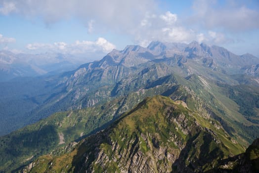 Beautiful mountain scenery of Krasnaya Polyana . Sochi