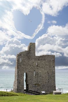 love heart shaped cloud above ballybunion castle in county kerry ireland