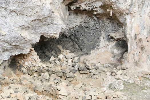 Archaeological site of Tiscali nuragic village in Dorgali, Sardinia, Italy