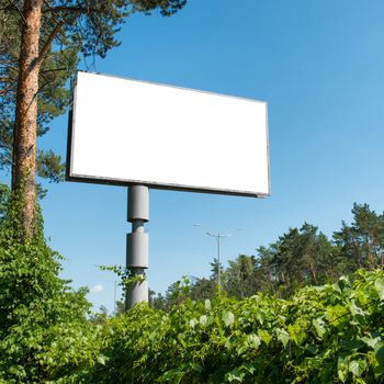 Blank billboard with empty space for advertising isolated on white