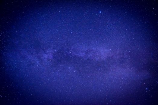 Blue dark night sky with many stars. Space milkyway background