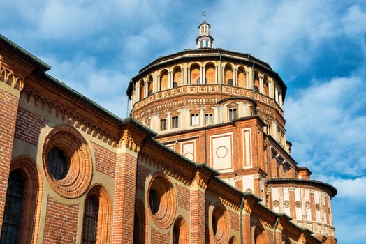 Church of Holy Mary of Grace- Chiesa di Santa Maria delle Grazie, 1497, Milan, Italy, home of the famous "Cenacolo" from Leonardo da Vinci.