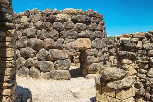 Ruins of ancient city. Nuraghe culture, Sardinia, Italy