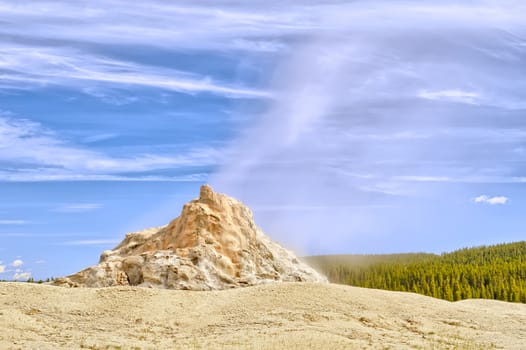 White Dome Geyser, Low Geyser Basin, Yellowstone National Park, Wyoming