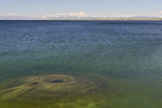 Fishing Cone at the shore of Yellowstone Lake, West Thumb Geyser Basin, Yellowstone National Park