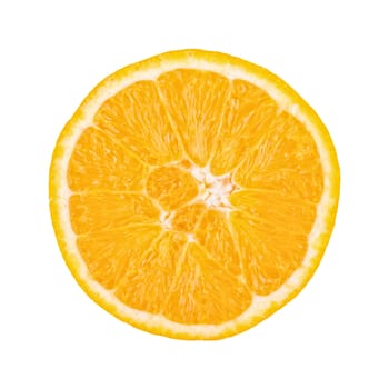 Cut orange isolated on a white background