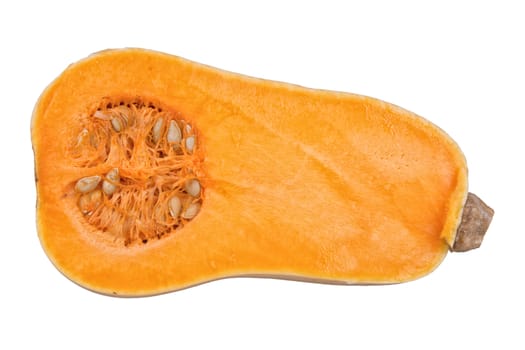 Cut pumpkin isolated on white background