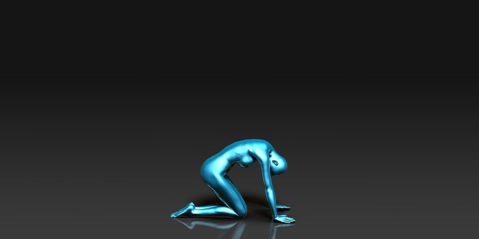 Yoga Class, the Downward Facing Frog Basic Pose Stance