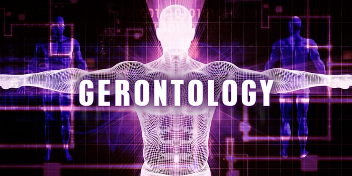 Gerontology as a Digital Technology Medical Concept Art
