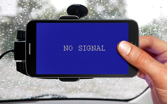 no signal from portable device for navigation of car