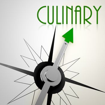 Culinary on green compass. Concept of healthy lifestyle