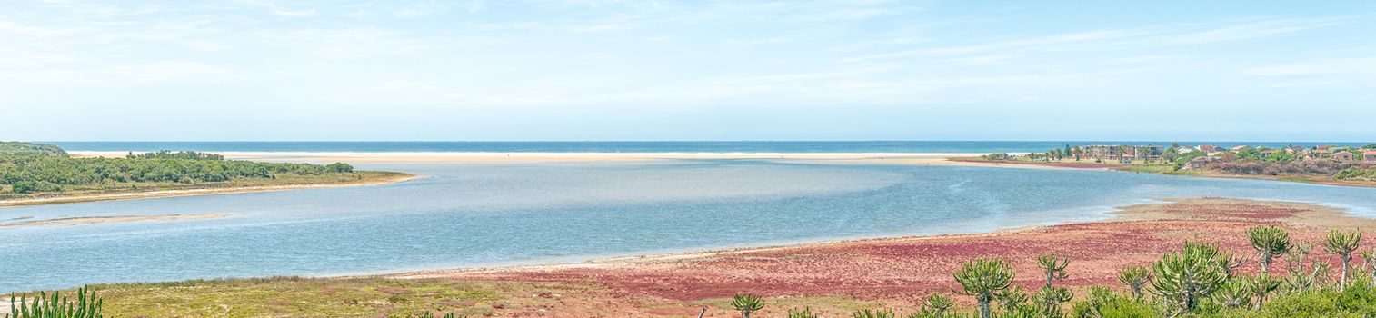 JEFFREYS BAY, SOUTH AFRICA - FEBRUARY 28, 2016:  The mouth of the Kabeljous River at Jeffreys Bay in the Eastern Cape Province of South Africa