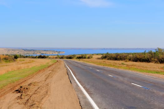 Image of landscape with line of road