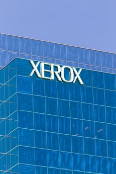 SANTA ANA, CA/USA - APRIL 16, 2016: Xerox regional headquarters office. Xerox Corporation is an American corporation that sells business services and document technology products.