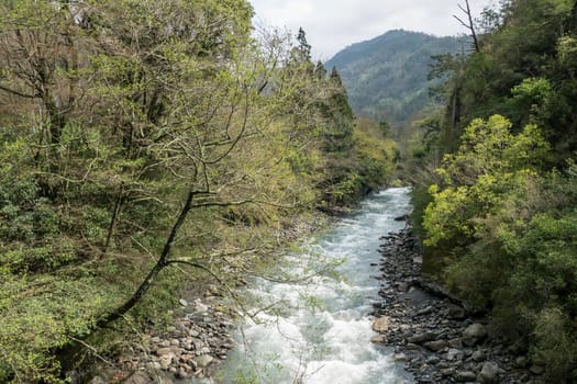 The beautiful of Cijiawan river in Taichung, Taiwan.