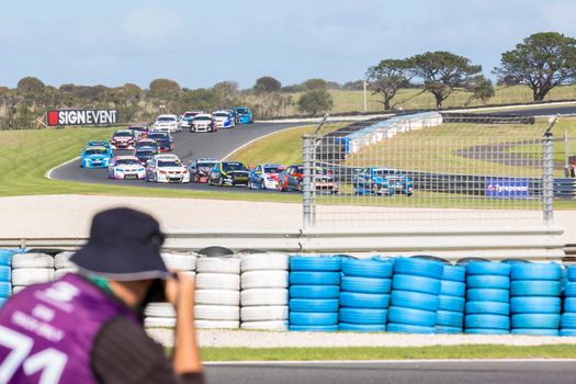 PHILLIP ISLAND, MELBOURNE/AUSTRALIA - 17 APRIL 2016: WD-40 V8 Supercar series race 7 - Phillip Island.