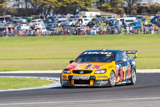 PHILLIP ISLAND, MELBOURNE/AUSTRALIA - 17 APRIL 2016: WD-40 V8 Supercar series race 7 - Phillip Island.