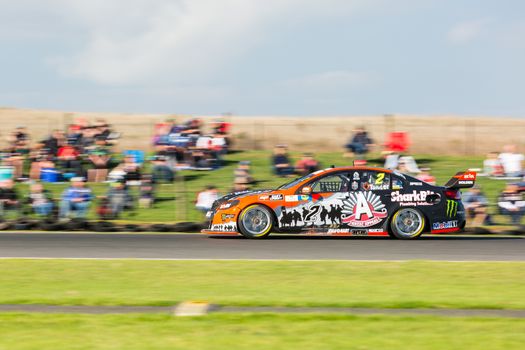 PHILLIP ISLAND, MELBOURNE/AUSTRALIA - 17 APRIL 2016: WD-40 V8 Supercar series race 7 - Phillip Island.