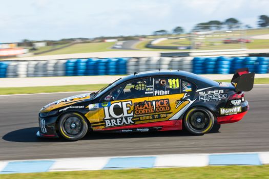 PHILLIP ISLAND, MELBOURNE/AUSTRALIA - 17 APRIL 2016: WD-40 V8 Supercar series race 7 - Phillip Island.