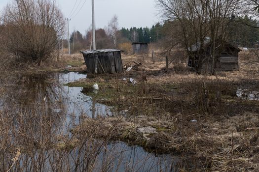 Old poor village and spring flooding 7.4.2016