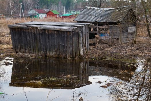 Old poor village and spring flooding  7.4.2016