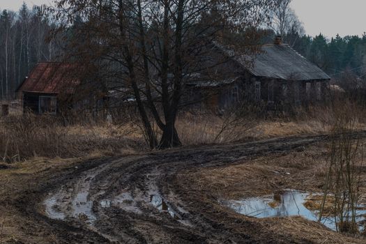 Old poor village and spring flooding  7.4.2016