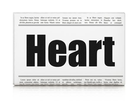 Medicine concept: newspaper headline Heart on White background, 3D rendering