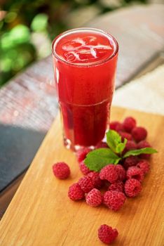 fruit non-alcoholic drink with raspberries