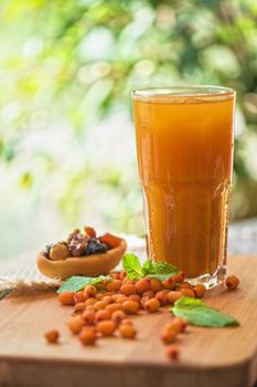 fruit non-alcoholic drink with sea buckthorn