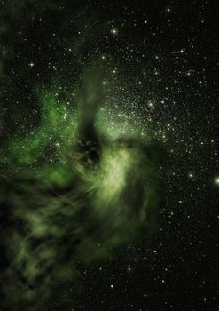 Far being shone nebula and star field against space. "Elements of this image furnished by NASA".