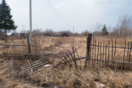 Ruined fence in village 9.4.2016